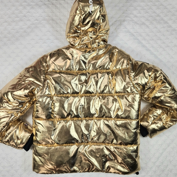 Champion x NASA Gold Metallic Hooded Puffer Jacket - Men's Size Large L - Picture 5 of 11